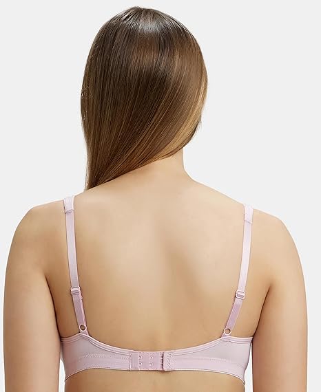 Jockey 1820 Women’s Nylon Wirefree T-Shirt Bra – Full Coverage with Stylised Mesh & Soft Microfiber